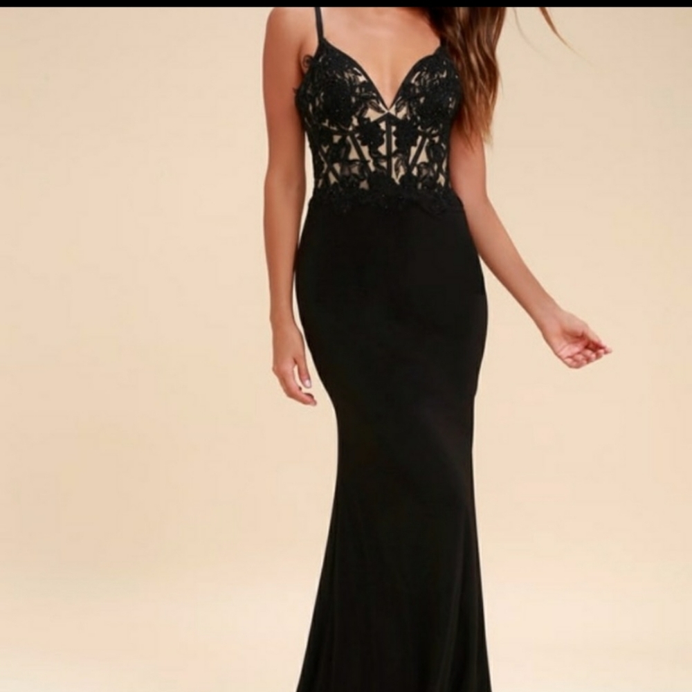 Ameha Couture Black Embroided Formal Gown